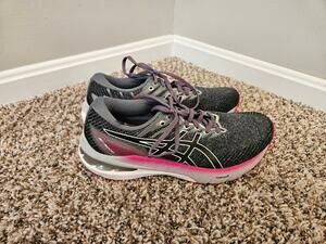 ASICS GT-2000 10 Women’s 8 Running Shoes Black Gray Pink 1012B045